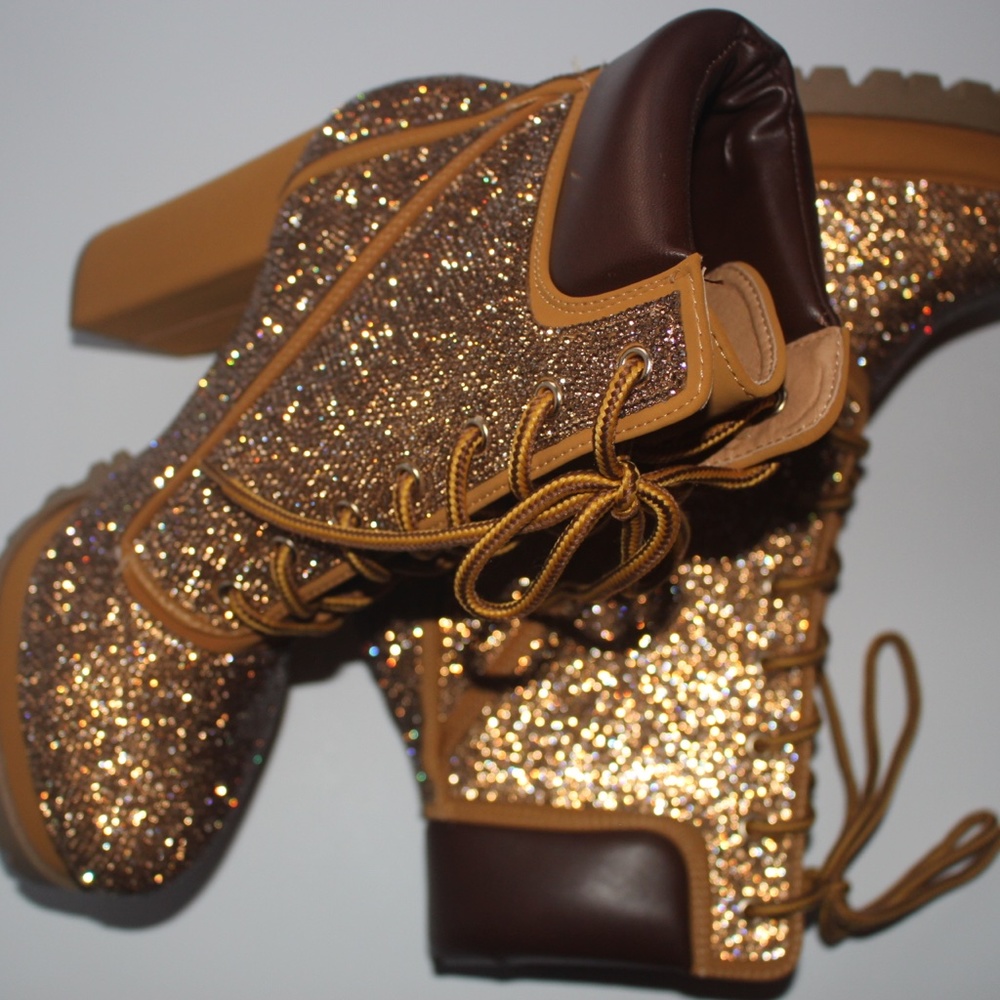 Bling Platform Construction Booties